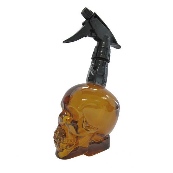 Pulverizator frizerie Skull Design Water Spray Bottle - Amber 600 ml